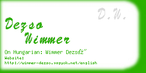 dezso wimmer business card